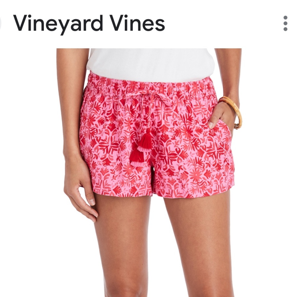 Vineyard Vines pink floral linen blend shorts women’s XL - Picture 2 of 4